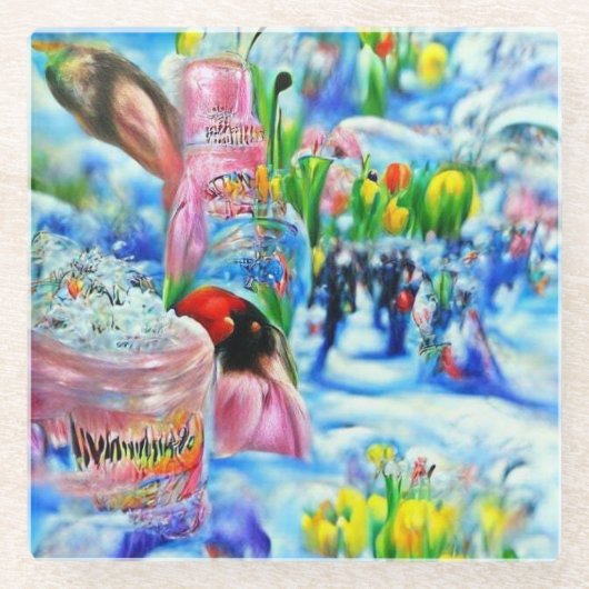 リリー ガラスコースター (正面)