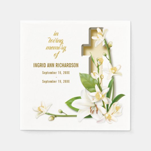 リリー・クロス葬儀記念碑 スタンダードカクテルナプキン (正面)