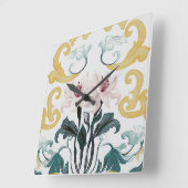 リリー&グレース スクエア壁時計 (傾斜)