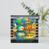 リリー・スノーマン かわいい フェスティブ アニュアル クリスマス パーティー 招待状 (スタンド正面)