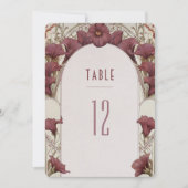 リリー テーブル ナンバー ヴィンテージ アールヌーヴォー ウェディング 招待状 (正面)