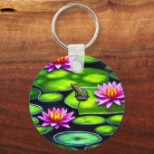 リリー・パッドの小さなカエル キーホルダー (正面)