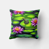 リリー・パッドの小さなカエル クッション (裏面)