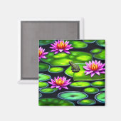 リリー・パッドの小さなカエル マグネット (正面/裏面)