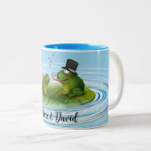 リリー・パッドの新しいカエル ツートーンマグカップ (正面右)