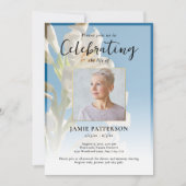 リリー・フラワーのお別れ会 写真でのお葬式 招待状 (正面)