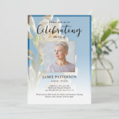 リリー・フラワーのお別れ会 写真でのお葬式 招待状 (スタンド正面)