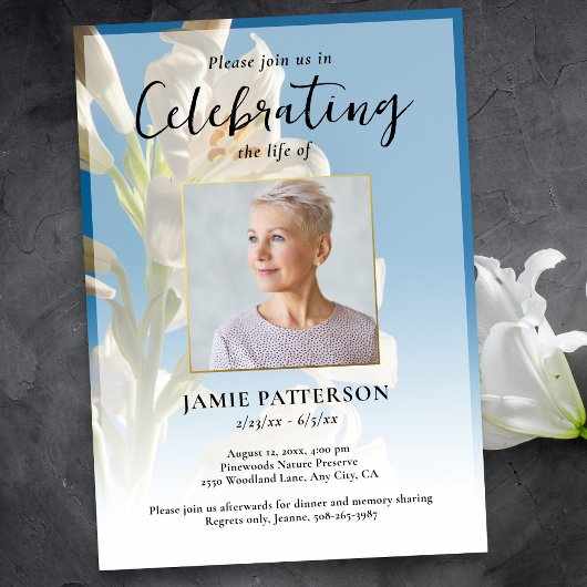 リリー・フラワーのお別れ会 写真でのお葬式 招待状