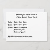 リリー フラワー ブライダル ウェディング シャワー 招待状 (裏面)