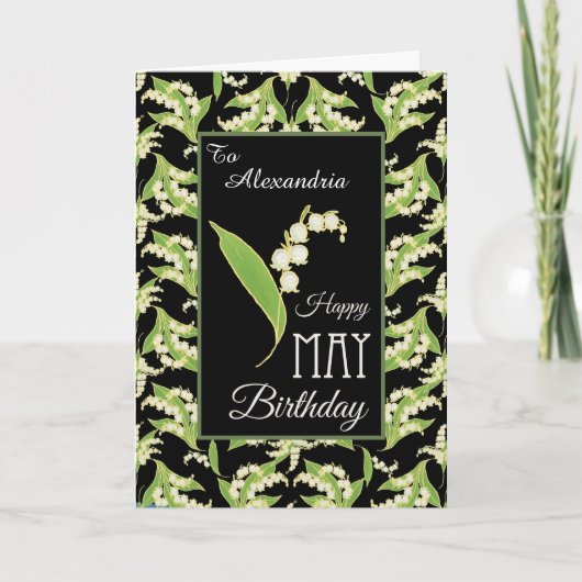 リリー・メイ・誕生日・カードが個人用の黒に カード (正面)