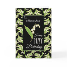 リリー・メイ・誕生日・カードが個人用の黒に