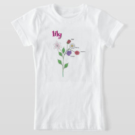 リリー 名前 女子 フラワーTシャツ Tシャツ