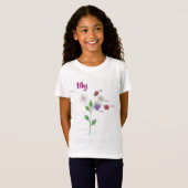 リリー 名前 女子 フラワーTシャツ Tシャツ (正面フル)
