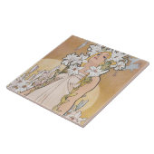 リリー（四つの花）、アルフォンスミュシャ タイル (側面)