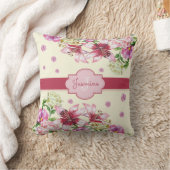 リリー&牡丹フローライエロー クッション (ブランケット)