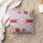 リリー&牡丹フローラパープル クッション (ブランケット)