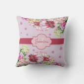 リリー&牡丹フローラパープル クッション (裏面)