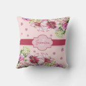 リリー&牡丹フローラピンク クッション (裏面)