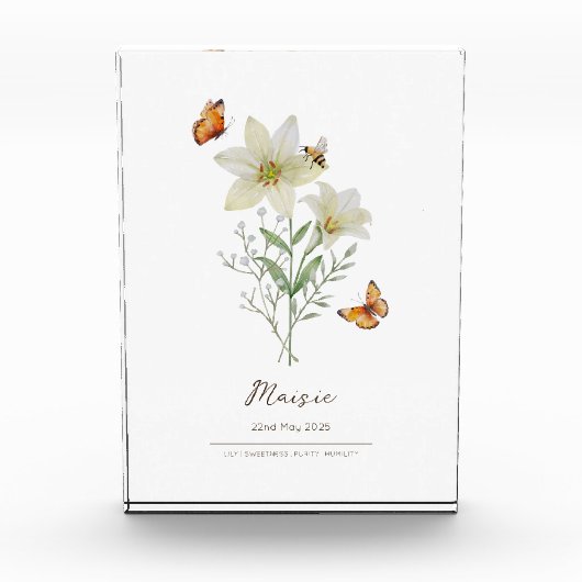 リリー 誕生月の花 フォトブロック (正面)