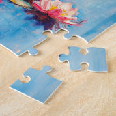 リリ絵を描ー池の黒猫の印象派 ジグソーパズル (側面)