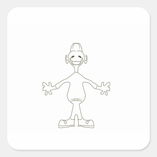 リルおもしろいガイのステッカー スクエアシール (正面)