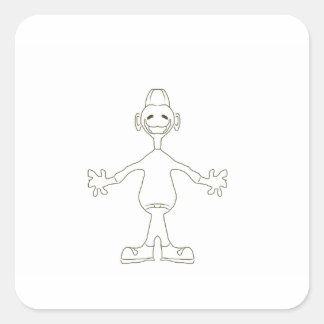 リルおもしろいガイのステッカー スクエアシール