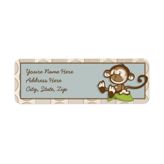 リルかわいいサルの住所 シール (正面)