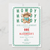 リルカウボーイジンジャーブレッドクリスマス任意の年齢誕生日 招待状 (正面)