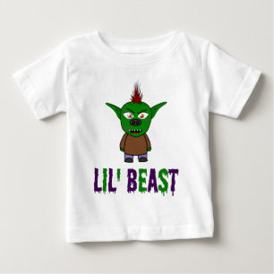 リル'ビーストゴブリン紫とグリーンドリッピングフォントT ベビーTシャツ