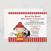 リルファイヤートラックベビーシャワー招待状 招待状 (正面/裏面)