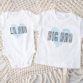 リルブロブルーハートマッチング兄弟姉妹ファミリー ベビーボディスーツ