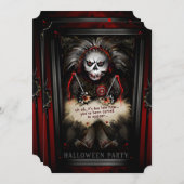 リルブードゥードールスケルトンハローウィンパーティ 招待状 (正面/裏面)