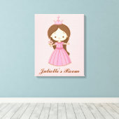 リルプリンセスパーソナライズされたガールズルームキャンバス キャンバスプリント (インサイチュ (ウッドフロア))