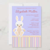 リルホワイトバニーベビーシャワー招待状 招待状 (裏面)