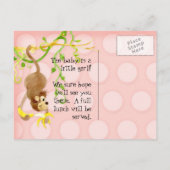 リルモンキーガールベビーシャワーポストカード招待状 インビテーションポストカード (裏面)