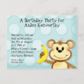 リルモンキーボーイバースデーパーティーポストカード招待状 インビテーションポストカード (正面)