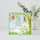 リルモンキーボーイベビーシャワー招待状 招待状 (スタンド正面)