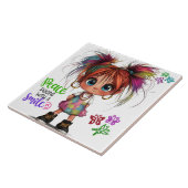 リル予測できなガールスマイルセラミックタイル タイル (側面)