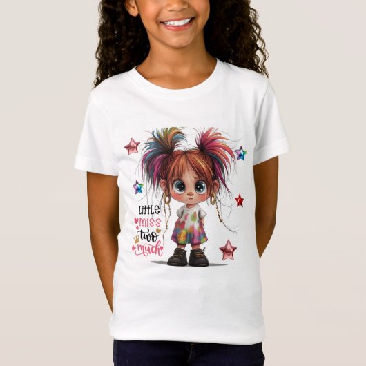 リル予測できなガールTwo Much Kids Tシャツ (正面)