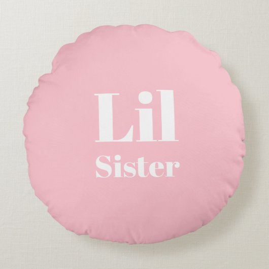 リル姉妹ピンクの白い女の子 ラウンドクッション (正面)