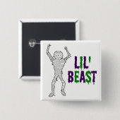 リル獣ミイムームパープルと緑の滴下フォント 缶バッジ (正面&裏面)