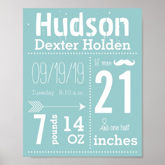 リル男ムスタヒチョークボードボーイベビースタットアロー ポスター (正面)