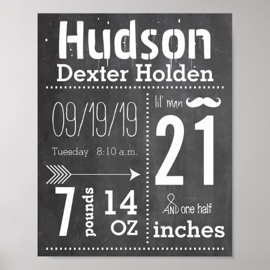 リル男ムスタヒチョークボードボーイベビースタットアロー ポスター (正面)