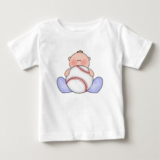 リル野球男の赤ちゃん ベビーTシャツ (正面)