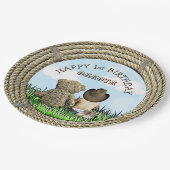 リル・カウボーイとテディ・ベア・ボーイの最初の誕生日 ペーパープレート (アングル)