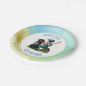 リル・スラッガー | 少年野球の赤ちゃんシャワー ペーパープレート (アングル)