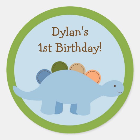 リル・ディノ恐竜ボーイズ封筒用シールシール ラウンドシール (正面)