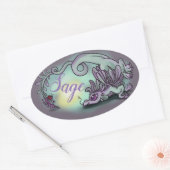 リル・ドラゴンハーブ・ガーデン・セージ 楕円形シール (封筒)