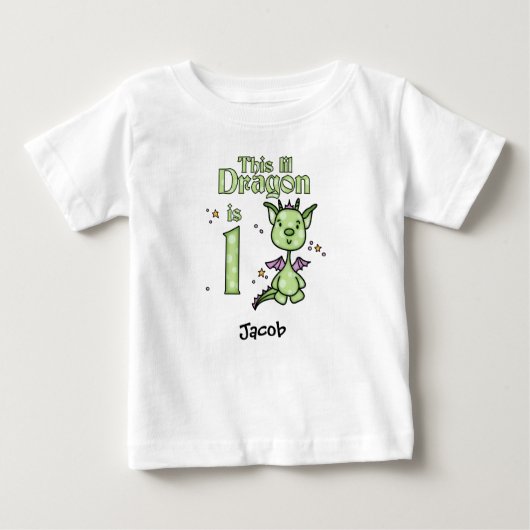 リル・ドラゴン1st誕生日ベビーTシャツ ベビーTシャツ (正面)