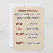 リル・バッカルー（茶色の髪）バースデーパーティー招待状 招待状 (裏面)